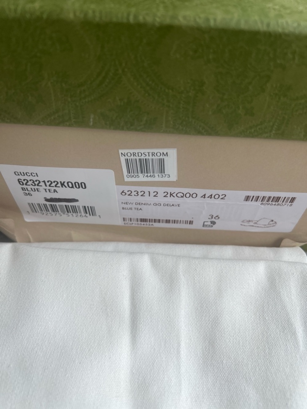 Gucci Angelina Denim GG Logo Platform Slide Sandals - Blue/Brown NIB - Picture 8 of 11